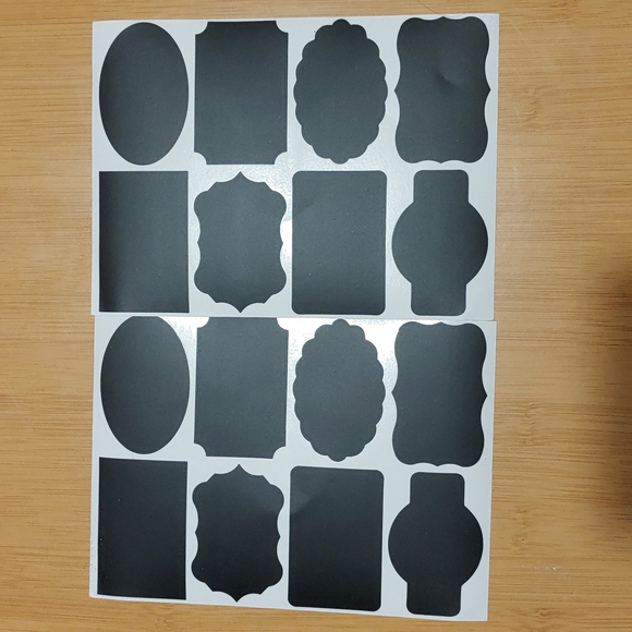 Black Chalkboard Label Stickers + Paint Marker - Picture 1 of 2